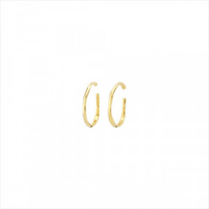 Pendientes Ohmmm.  Criolla dorada ovalada. Metal bañado en oro. Uno de 50