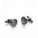 Gemelos de Hombre Viceroy Air de acero con acabado gris envejecido redondos de 15 mm de diámetro con palabras grabadas en reliev