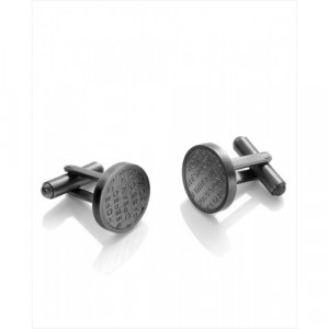 Gemelos de Hombre Viceroy Air de acero con acabado gris envejecido redondos de 15 mm de diámetro con palabras grabadas en reliev