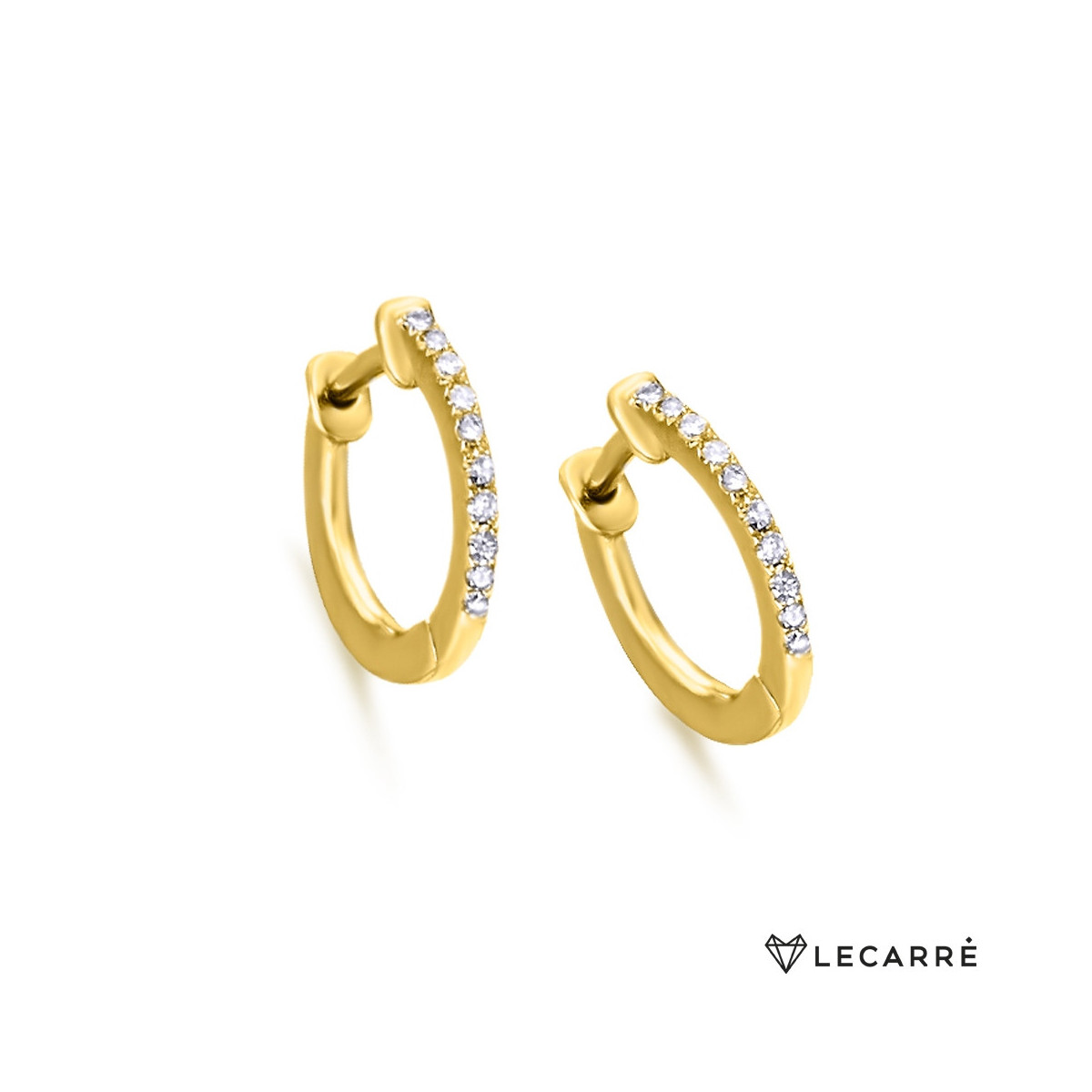 Aros oro amarillo con diamantes. LeCarré