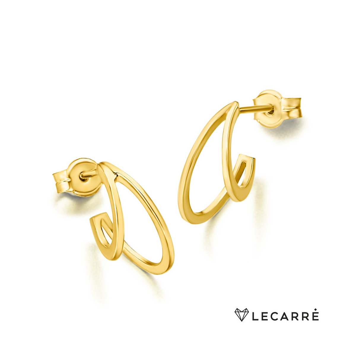 Pendientes doble aro oro amarillo. LeCarré