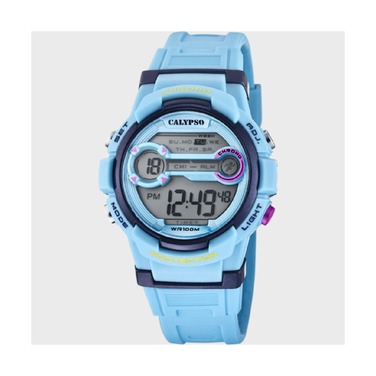 RELOJ CALYPSO DIGITAL CRUSH K5808/2 DIGITAL CORREA DE CAUCHO CELESTE, INFANTIL