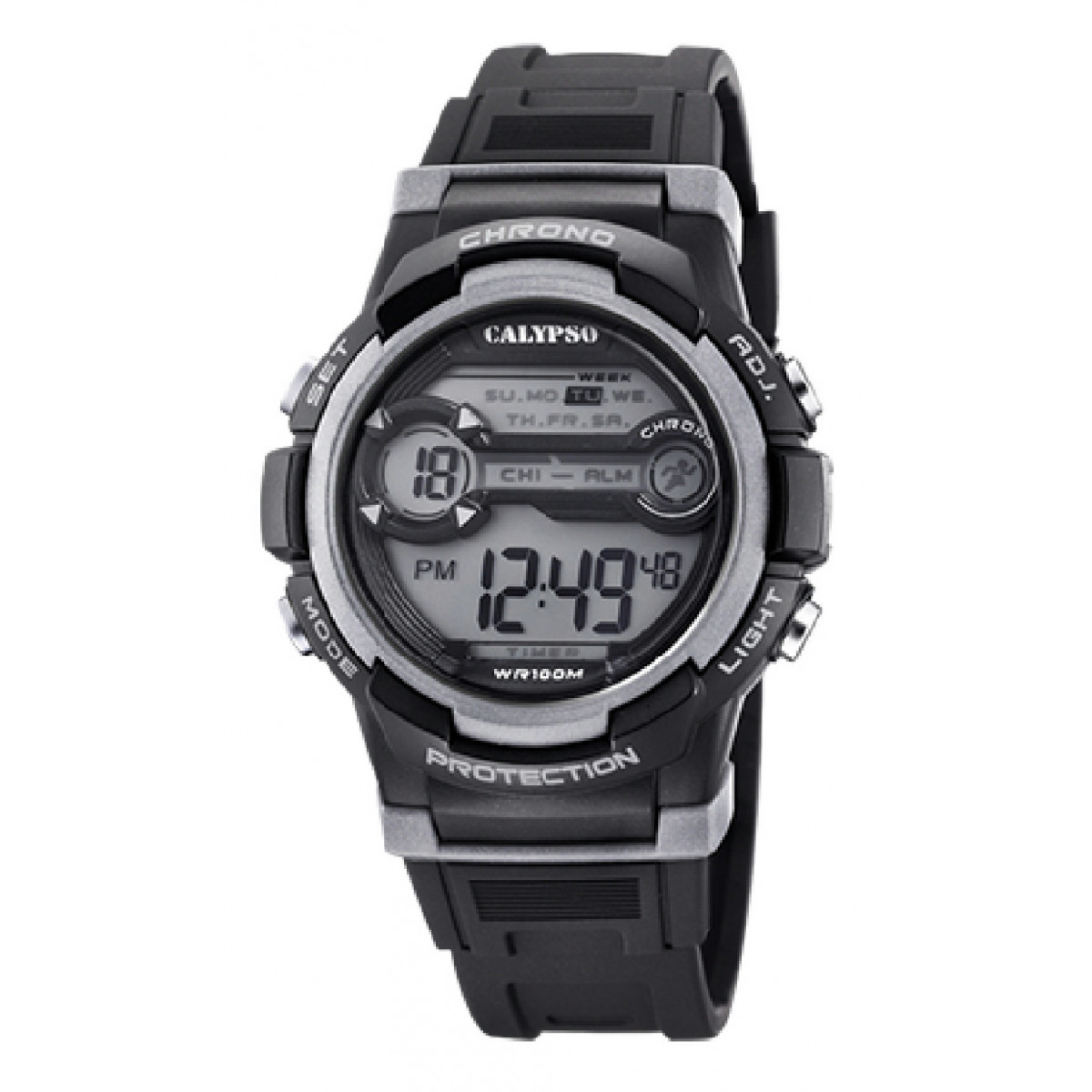 RELOJ CALYPSO DIGITAL CRUSH K5808/4 DIGITAL CORREA DE CAUCHO NEGRO, INFANTIL