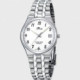 RELOJ LOTUS CLASSIC STRAP 15031/1 BLANCO, CORREA DE ACERO PLATEADO, NÚMEROS EN NEGRO