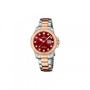 RELOJ FESTINA BURDEOS MUJER, PLATEADO Y ROSADO