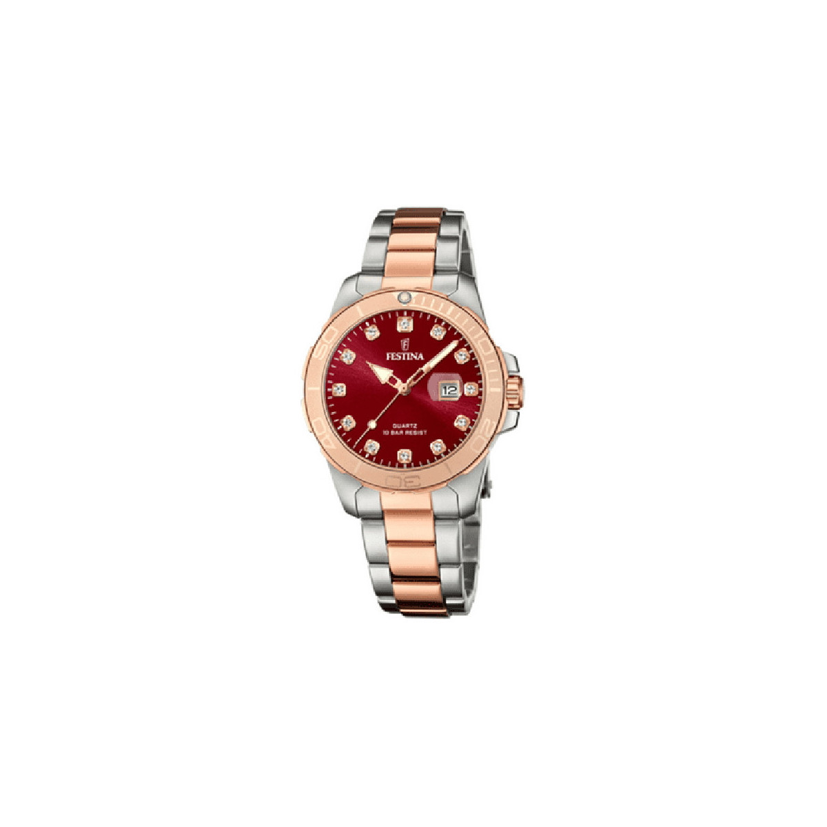 RELOJ FESTINA BURDEOS MUJER, PLATEADO Y ROSADO