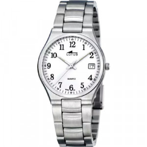 RELOJ LOTUS ACERO CLASICO 15192/2 BLANCO CORREA DE ACERO PLATEADO