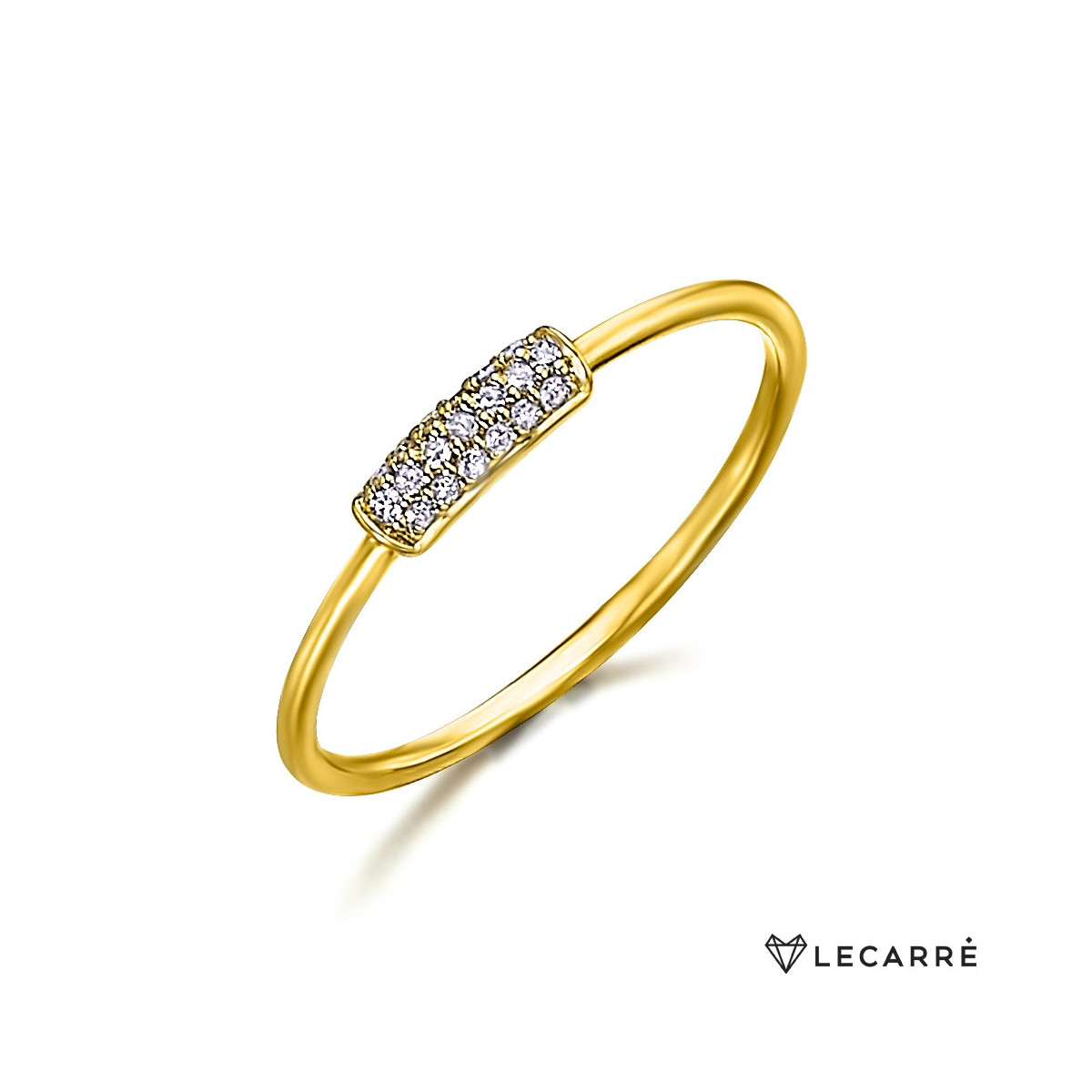 Anillo oro con barra de diamantes LeCarré