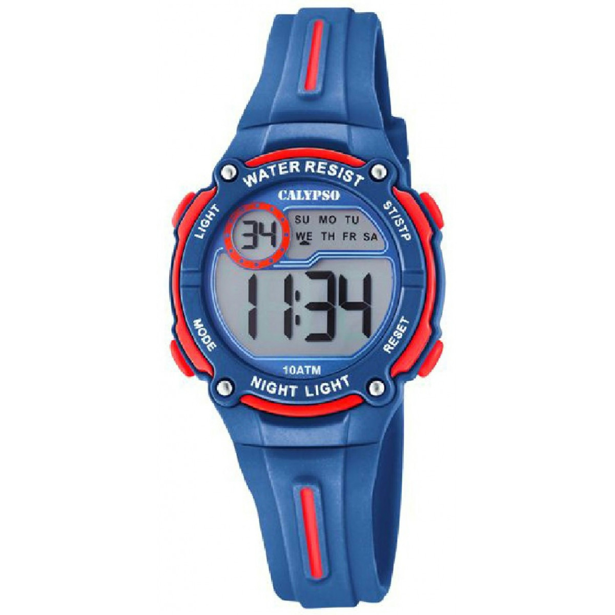 RELOJ CALYPSO DIGITAL CRUSH K6068/4 CORREA DE CAUCHO AZUL Y ROJO, INFANTIL