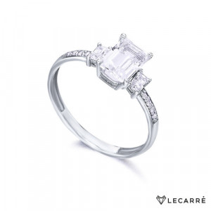 Anillo Oro Destiny Oro Blanco Diamantes y Topacios. LeCarré