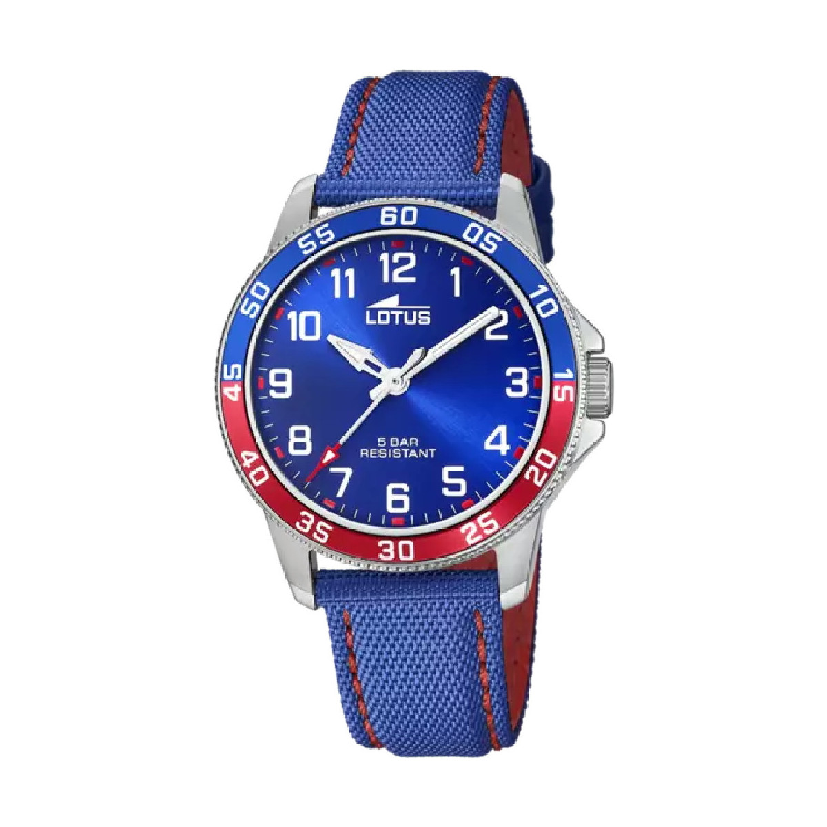 RELOJ LOTUS JUNIOR COLLECTION 18787/1 AZUL CORREA DE PIEL, DETALLES ROJO, INFANTIL
