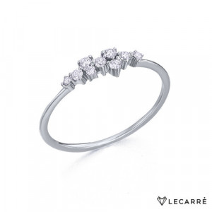 Anillo cascada diamantes oro blanco. LeCarré