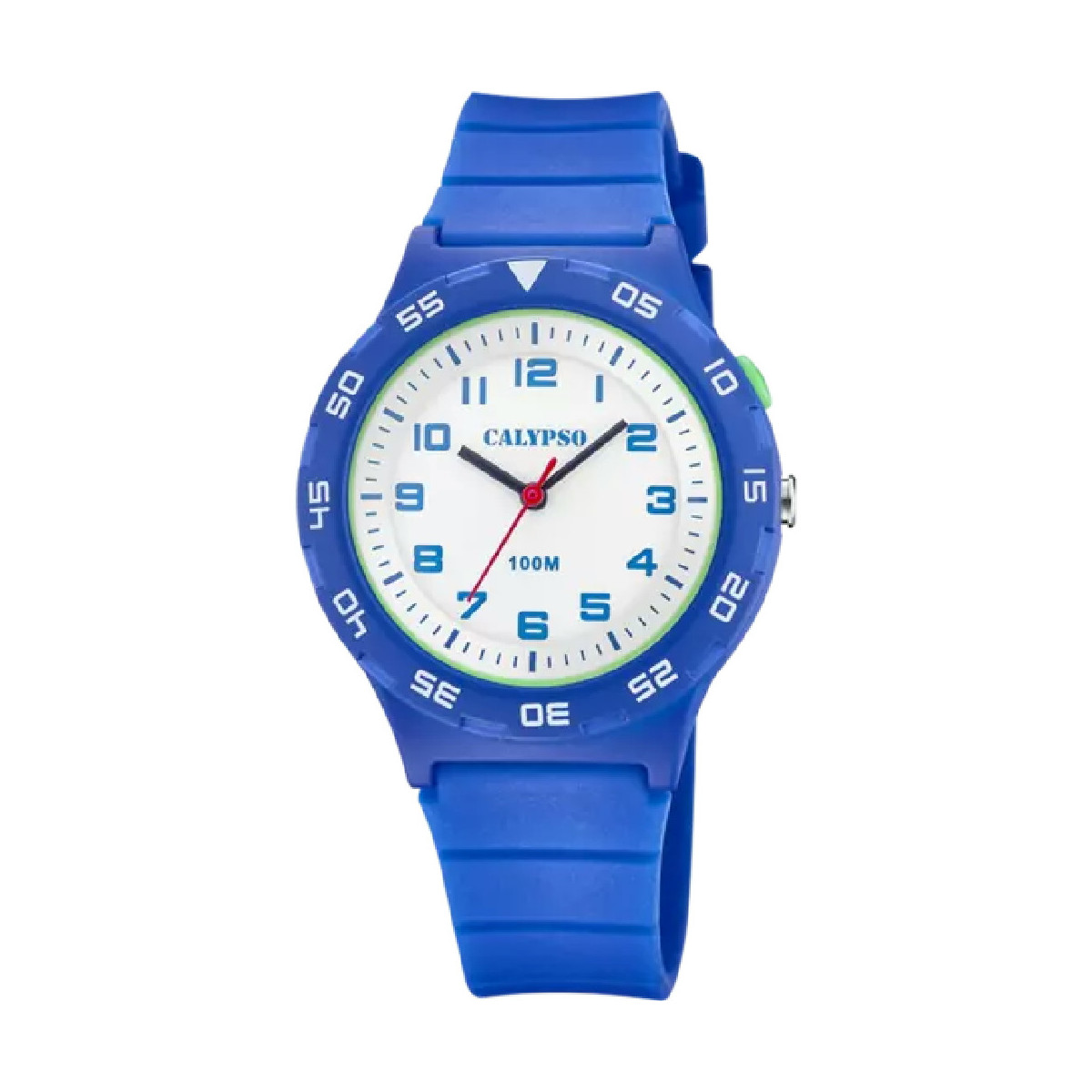 RELOJ CALYPSO SWEET TIME K5797/2 ESFERA BLANCO CORREA DE CAUCHO AZUL DETALLES VERDE AGUA