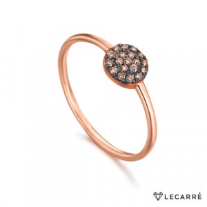 Anillo roseta oro rosa diamantes brown. LeCarré