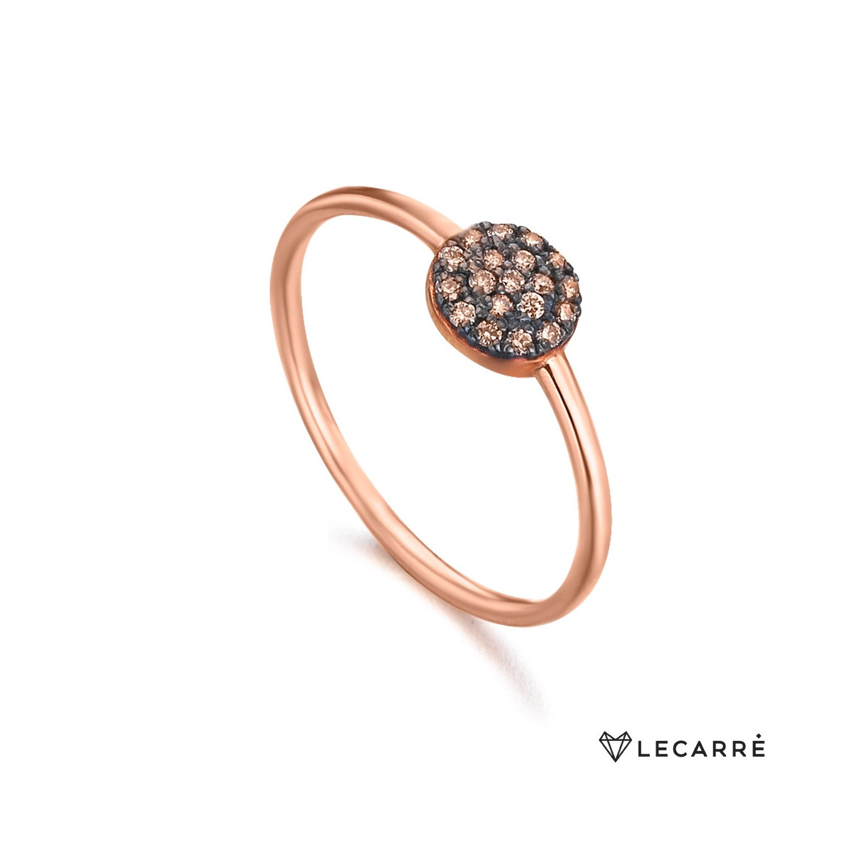 Anillo roseta oro rosa diamantes brown. LeCarré
