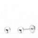 Pendientes oro blanco mini bola lisa 3mm