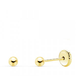 Pendientes oro mini bola lisa 3mm