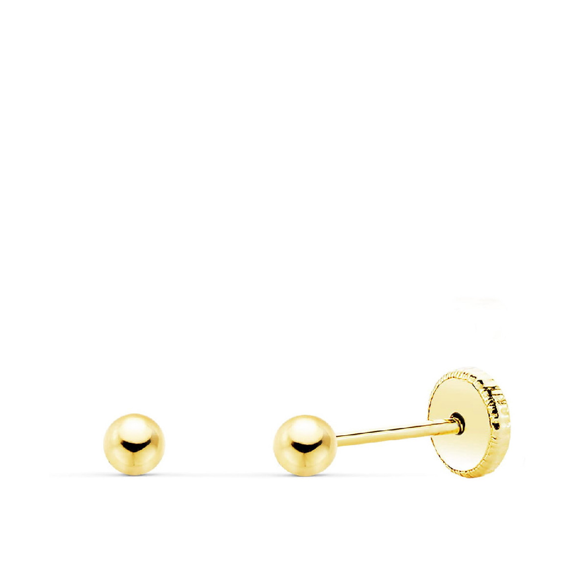Pendientes oro mini bola lisa 3mm
