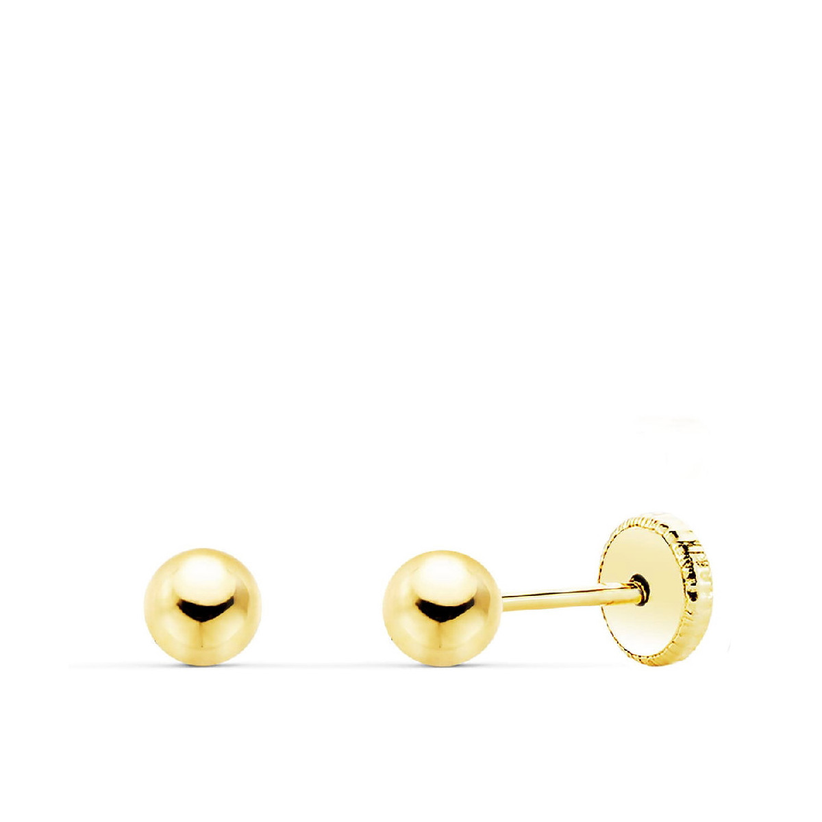 Pendientes oro mini bola lisa 4mm