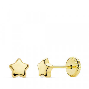 Pendientes oro mini estrella lisa 4,5mm