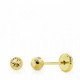 Pendientes oro mini bola tallada 4mm