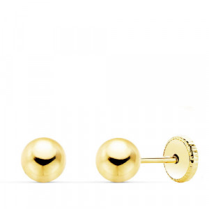 Pendientes oro mini bola lisa 5mm