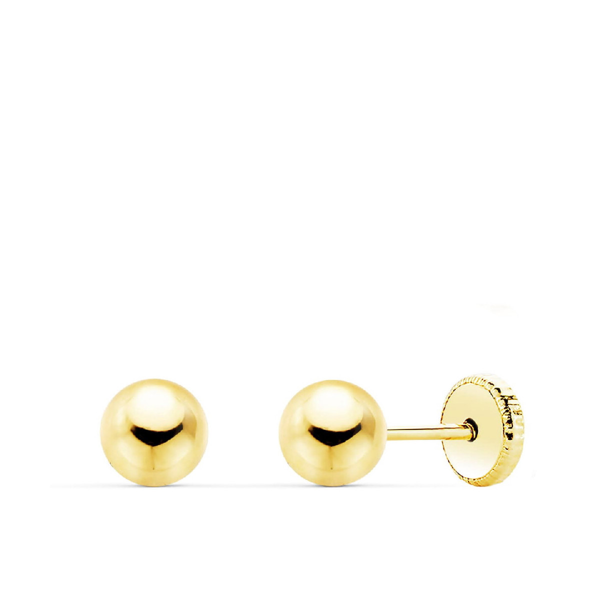 Pendientes oro mini bola lisa 5mm