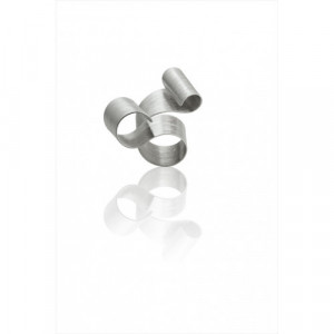 Anillo de plata doble rizo matizado