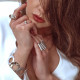 Anillo de plata rodiado ancho con pliegues