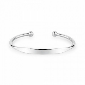 Pulsera de plata rígida abierta de 3 mm. Promojoya