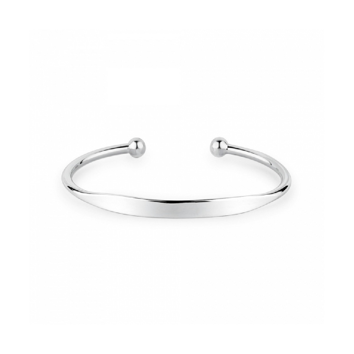 Pulsera de plata rígida abierta de 3 mm. Promojoya