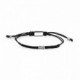 Pulsera de hilo anudada negra con un motivo en plata. Promojoya