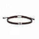 Pulsera de hilo anudada negra con un motivo de plata. Promojoya