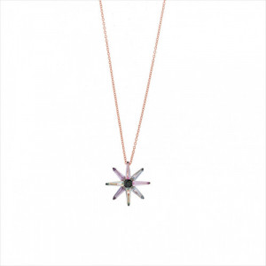 Colgante estrella polar circonitas. Plata bañada en oro rosa. Salvatore