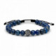 Pulsera de bolas lapislázuli con un motivo de plata. Promojoya