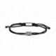 Pulsera de hilo de seda negro con un motivo de plata en el centro. Promojoya