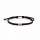 Pulsera de hilo anudada marrón con un motivo de plata. Promojoya