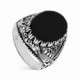 Sello de plata con piedra ónix. Talla 22. Promojoya