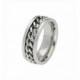 Anillo de acero con cadena en el centro. Talla: 22. Liska