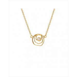 Collar de Plata de ley recubierto de oro con una circonita en el centro.