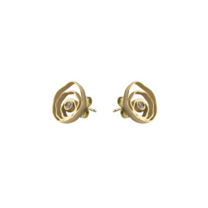 Pendientes redondos de Plata de ley recubiertos de oro.