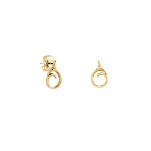 Pendientes espiral de Plata de ley recuciertos de oro.