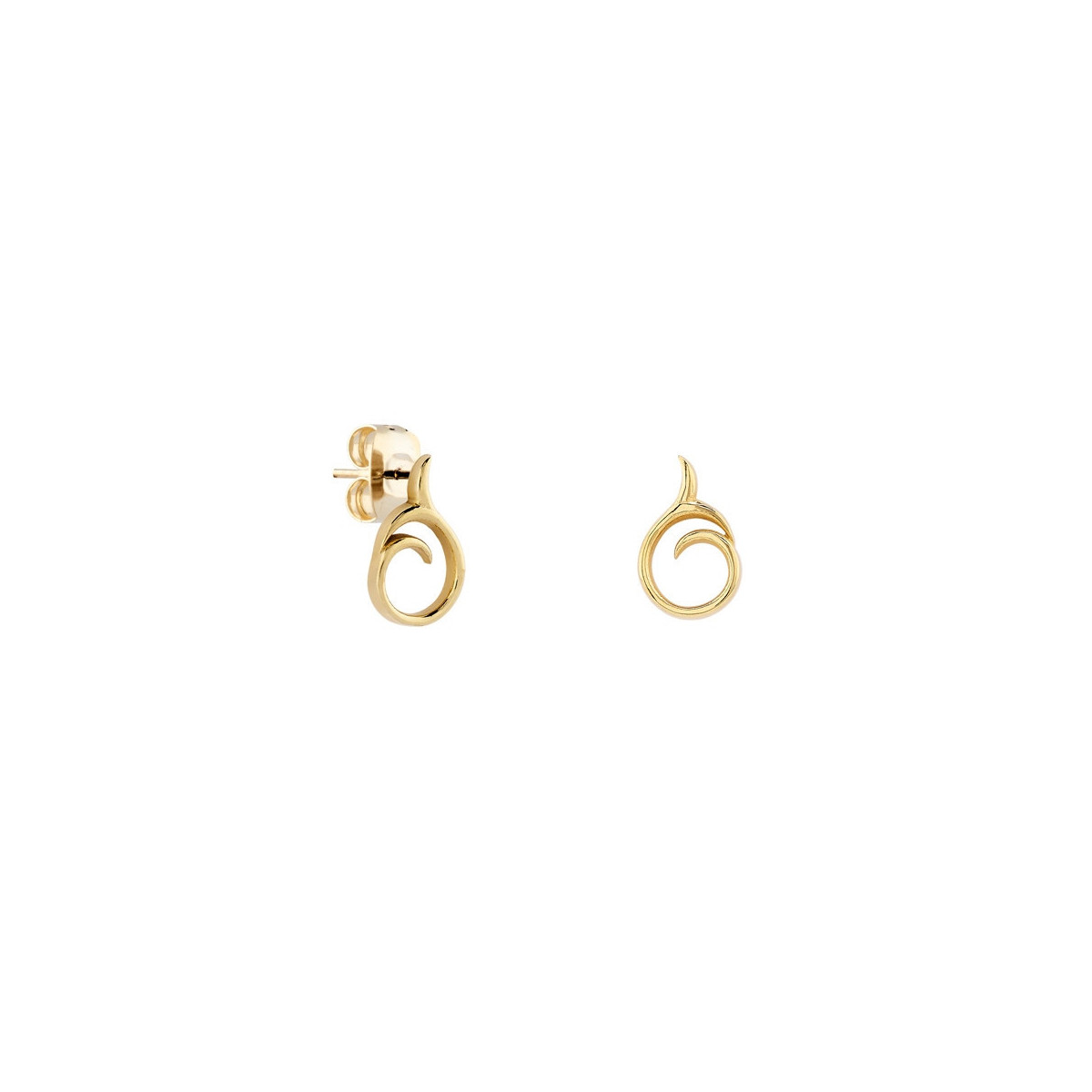 Pendientes espiral de Plata de ley recuciertos de oro.