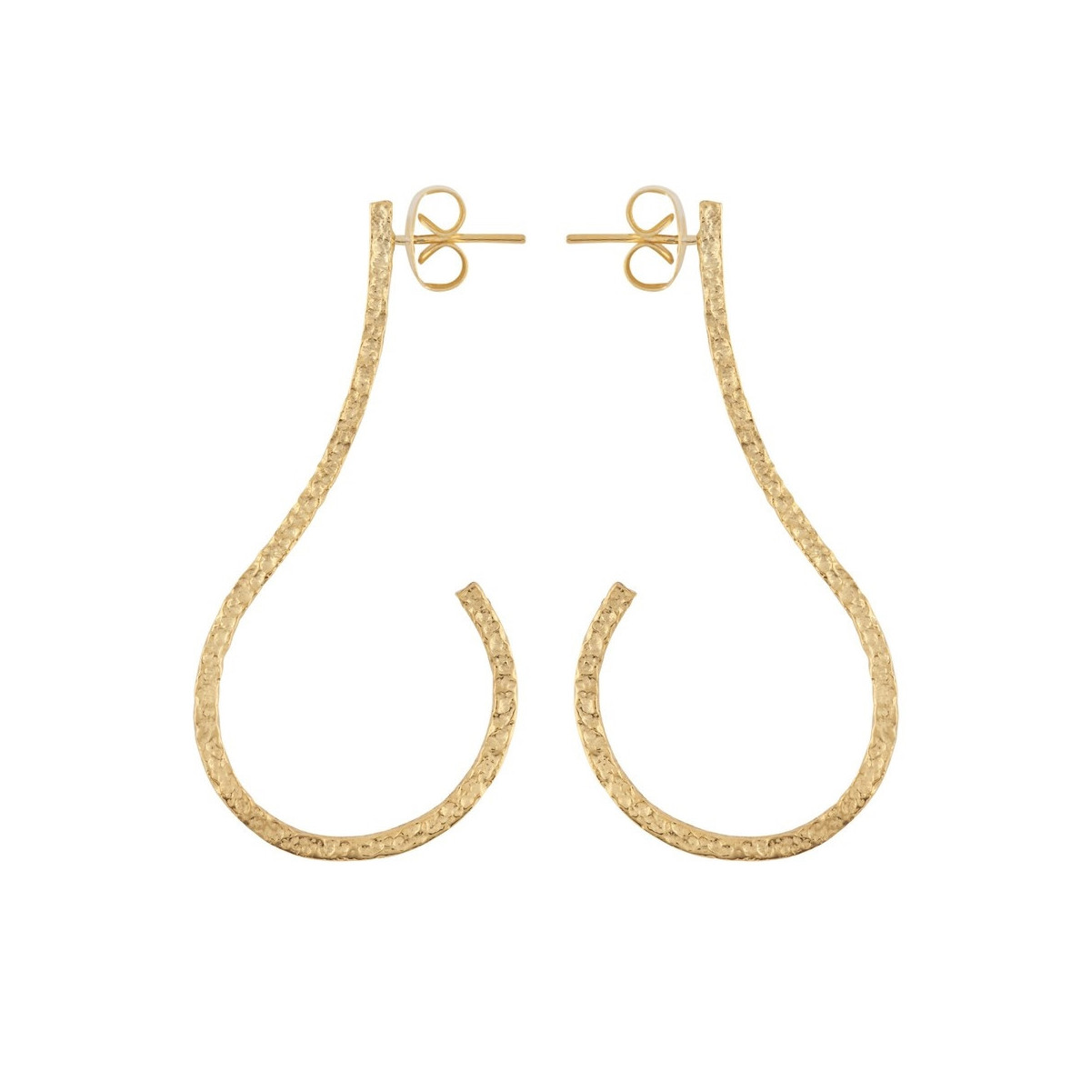Pendientes de Plata de ley recubiertos de oro con textura.